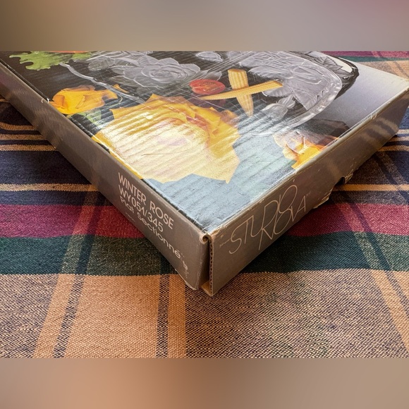 Vintage Studio Nova Winter Rose Frosted Glass 3 Part Serving Platter - Picture 10 of 10